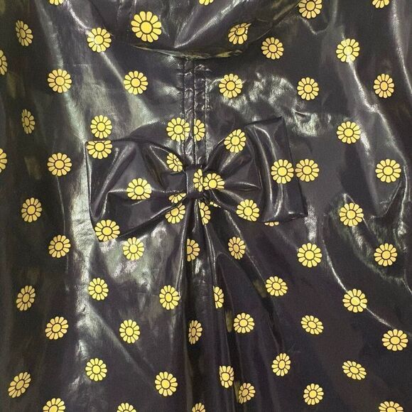 DKNY Toddler Girls 2T Navy Yellow Daisy Print Hooded Raincoat Jacket - Picture 5 of 12